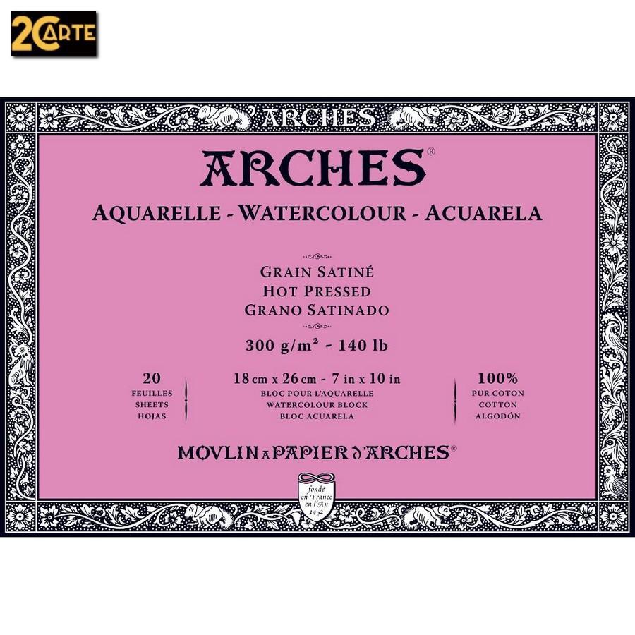 Arches Blocco Acquerello 18x26 cm. 300 gr. Grana Satinata 20ff - 2C Arte -  Belle Arti